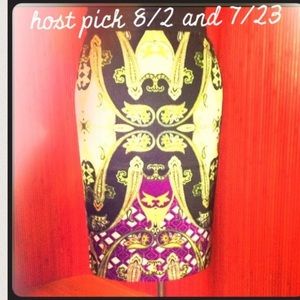 NWT Vince Camuto Baroque Print Pencil Skirt